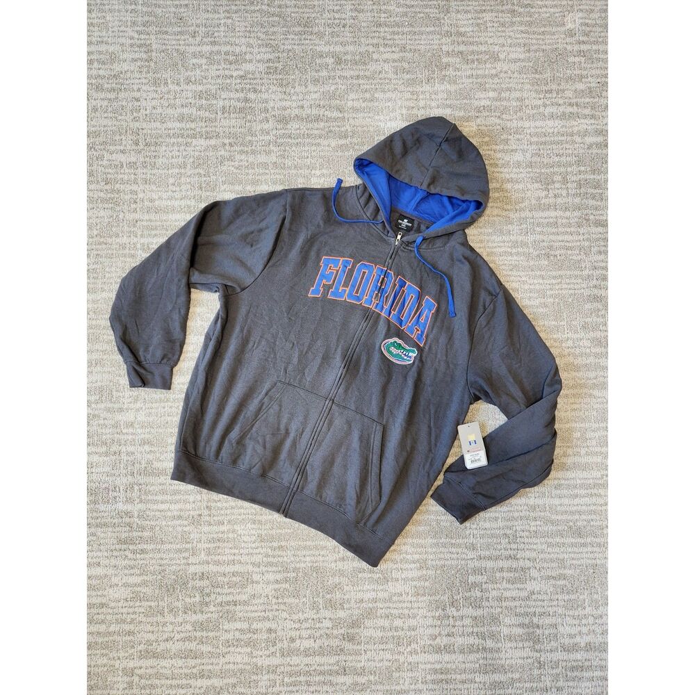 NWT Colosseum Florida Gators Full-Zip Hoodie Charcoal Blue Orange Size XXL